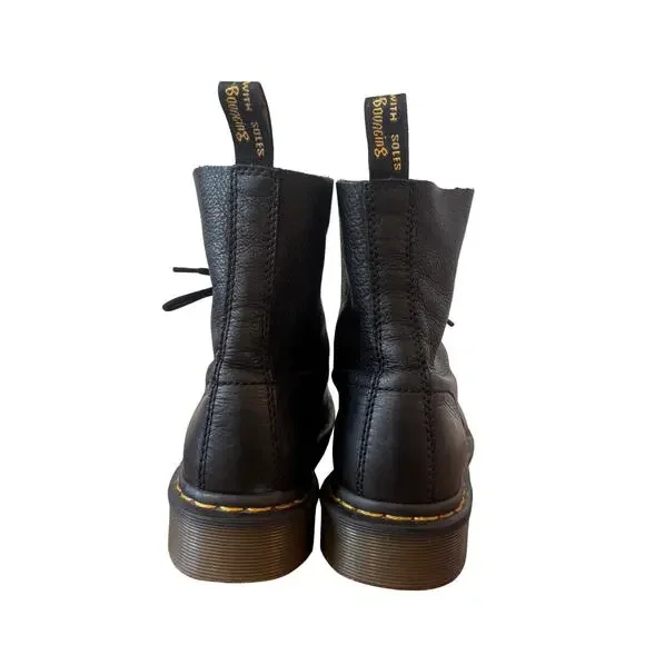 Dr. Martens Pascal Black Pebbled Leather Combat Boots – Women’s 8 / EU 39 - Picture 8 of 9